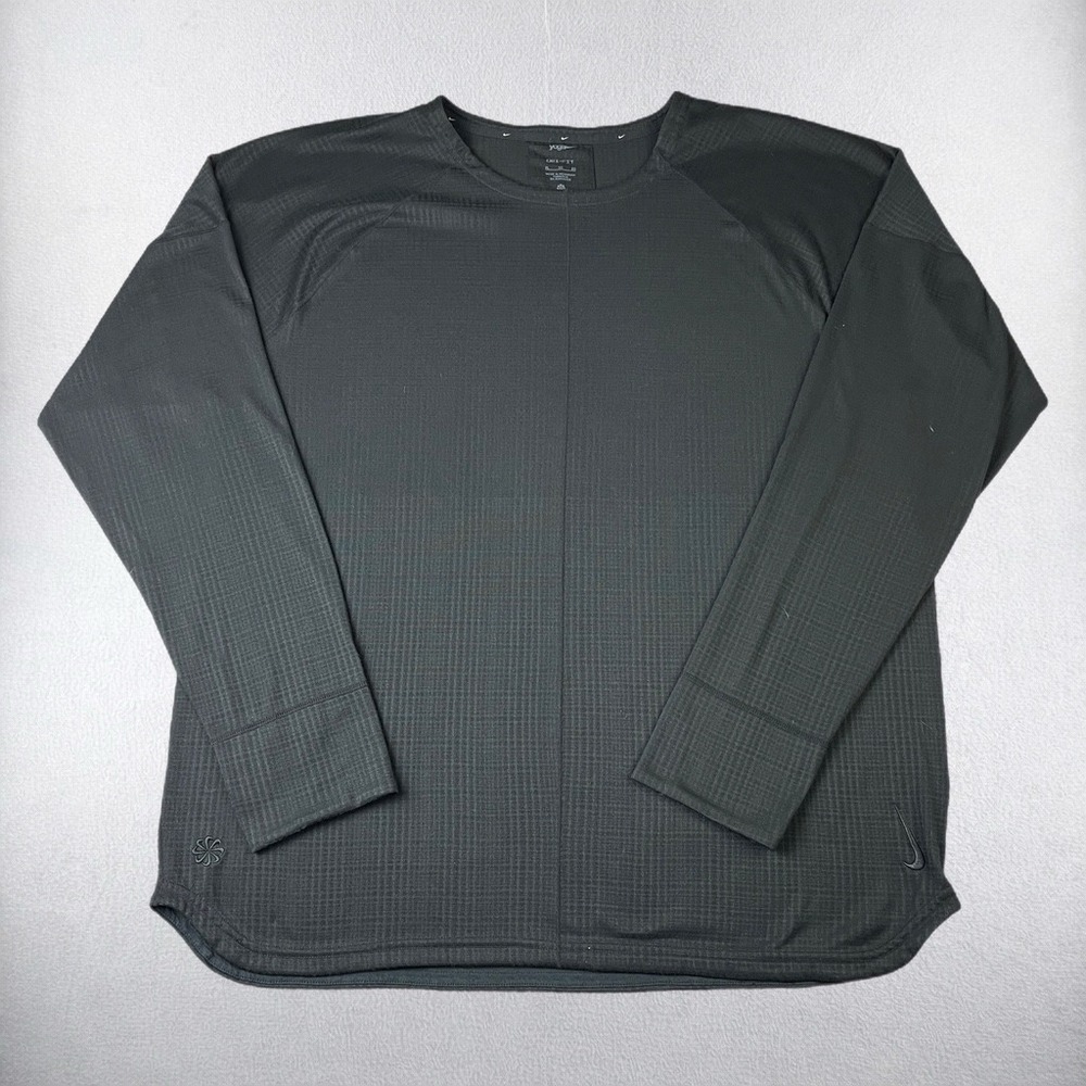 Nike Yoga Dri-FIT Top Mens XL Black Long Sleeve FB7775-010 Thumbholes